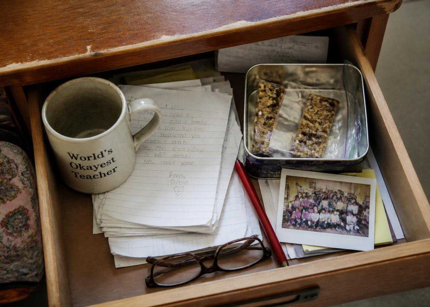 The desk drawer she kept for thirty-eight years
