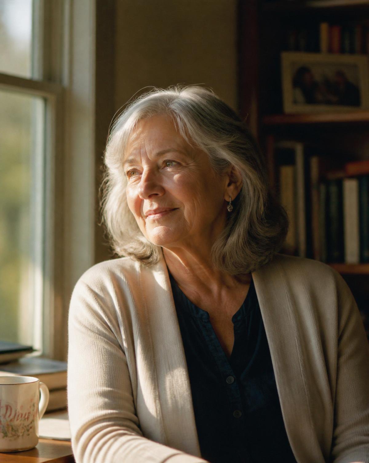 Diane by the window, late afternoon
